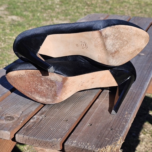 BCBGMaxAzria black satiny stilettos - Picture 6 of 9